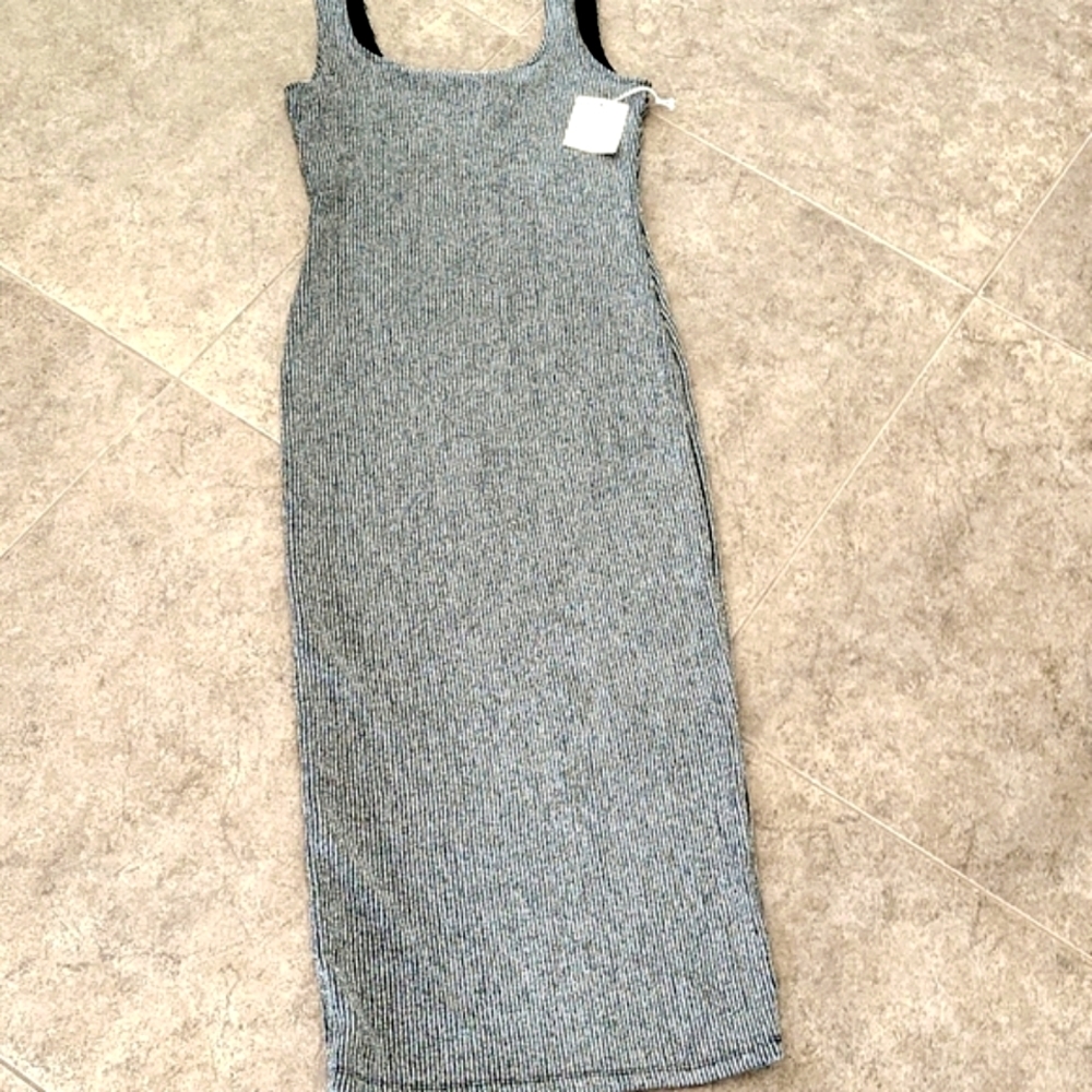 Forever 21 Ribbed Maxi Dress in Gray and Black